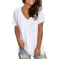 thumbnail image 1 of Mittory Womens T Shirts Short Sleeve V Neck Casual Summer Tops Tshirts with Pocket, 1 of 5