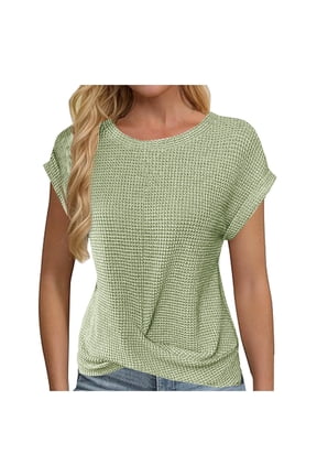 Womens T Shirts Solid Batwing Sleeve Cross Wrap Hem Tee Casual Tshirt Trendy Fitted Tee Tops