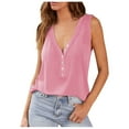 thumbnail image 1 of Mittory Womens Tank Tops V Neck Summer Sleeveless Ribbed Button Spring Casual Henley Shirts, 1 of 8