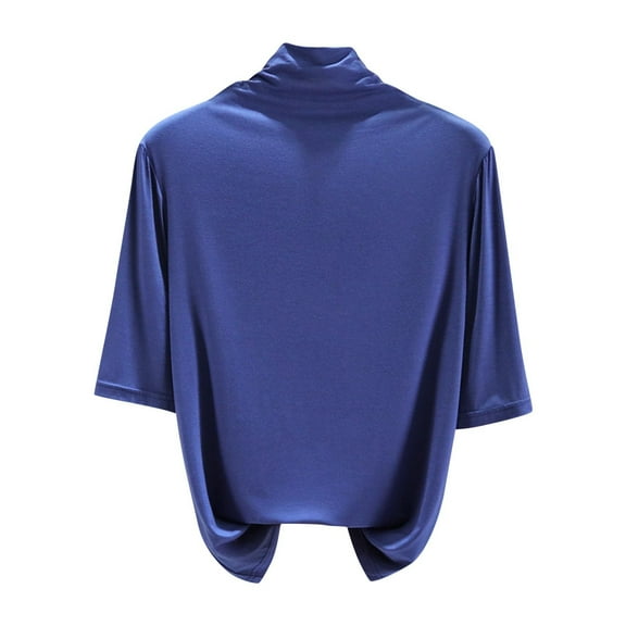 Mittory Womens Tops Mock Turtleneck Half Sleeve Undershirts Soft Stretchy Undershirts Basic Tops Elbow Length Base Layer Top