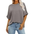 thumbnail image 1 of Mittory Womens Tops Oversized T Shirts Short Sleeve Crewneck Summer Casual Loose Basic Tee Shirt Trendy Fashion Clothes, 1 of 7