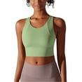 thumbnail image 1 of Mittory Womens U Back Sports Bra - Scoop Neck Padded Low Impact Yoga Clothes Workout Crop Top with Built in Pads, 1 of 8