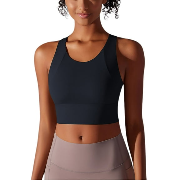Mittory Womens U Back Sports Bra - Scoop Neck Padded Low Impact Yoga Clothes Workout Crop Top with Built in Pads