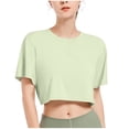 thumbnail image 1 of Mittory Workout Crop Tops for Women Short Sleeve Round Neck Loose T-Shirts Cropped Athletic Gym Running Yoga Tee Shirts, 1 of 4