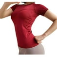 thumbnail image 1 of Mittory Workout Shirts for Women Yoga Short Sleeve Shirts Soft Seamless Gym Slim Fit Breathable Running Shirts, 1 of 6