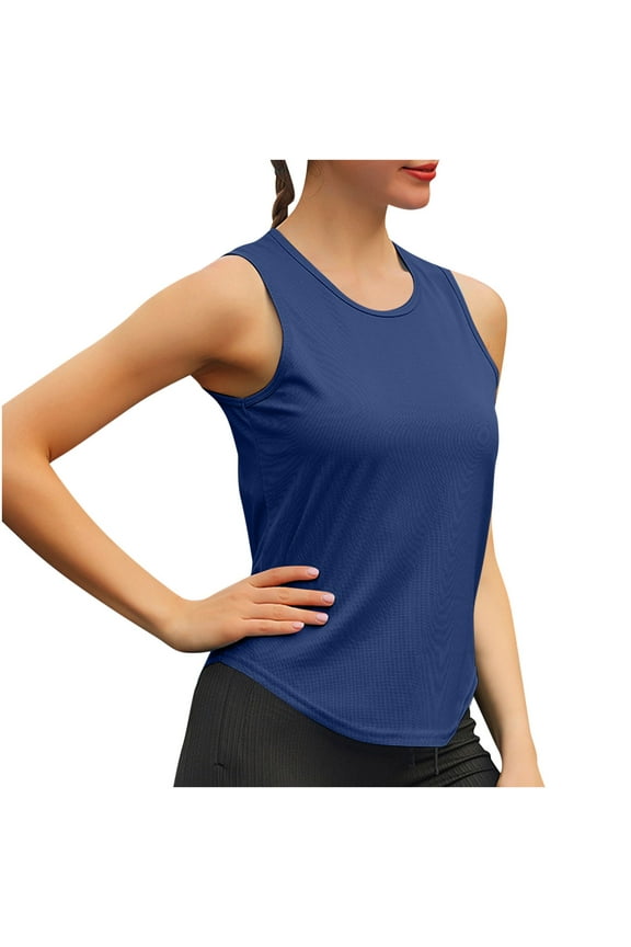 Workout Tank Tops for Women Quick Dry Comfy Athletic Gym Tops Solid Sleeveless Sports Running Shirts