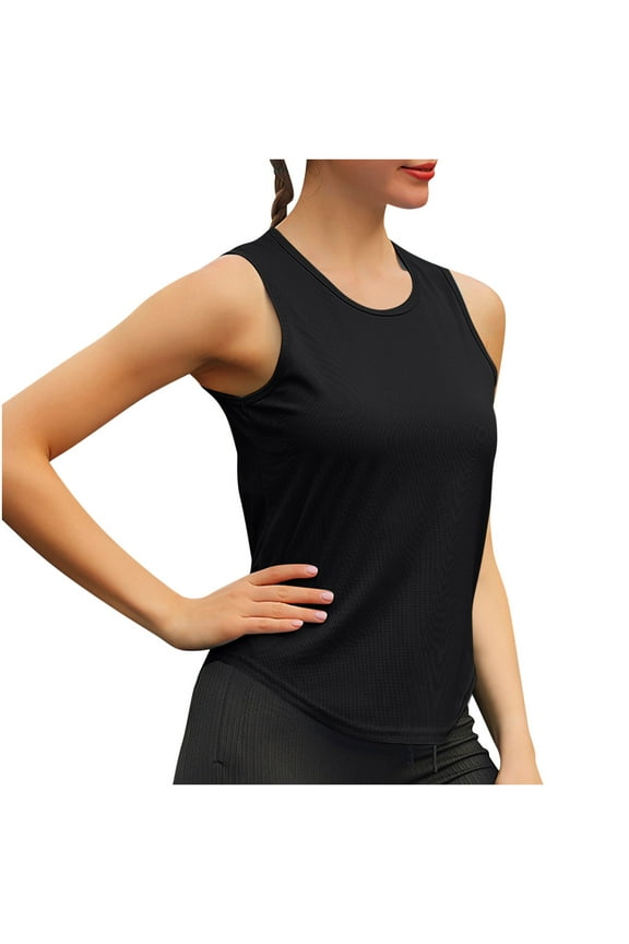 Workout Tank Tops for Women Quick Dry Comfy Athletic Gym Tops Solid Sleeveless Sports Running Shirts