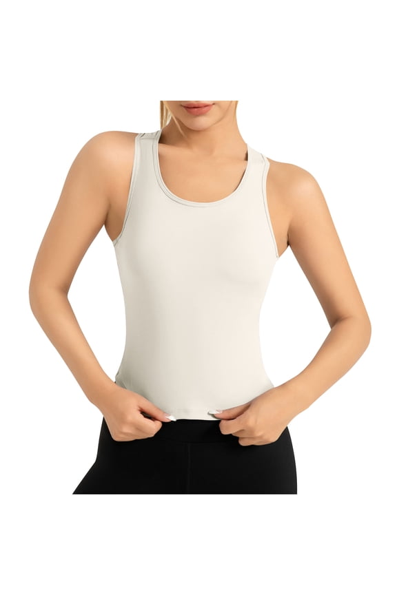 Workout Tank Tops for Women Sleeveless Gym Tops Seamless Racerback Athletic Yoga Shirts