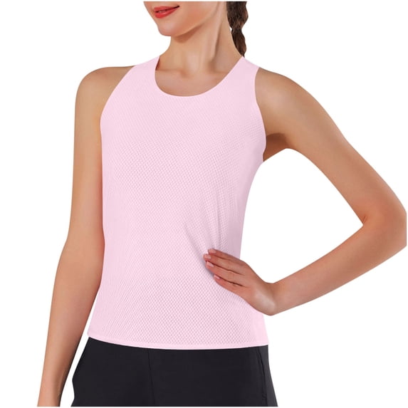 Mittory Workout Tops for Women Seamless Basic Sleeveless Muscle Tank Tops Racerback Athletic Yoga Running Daily Shirts