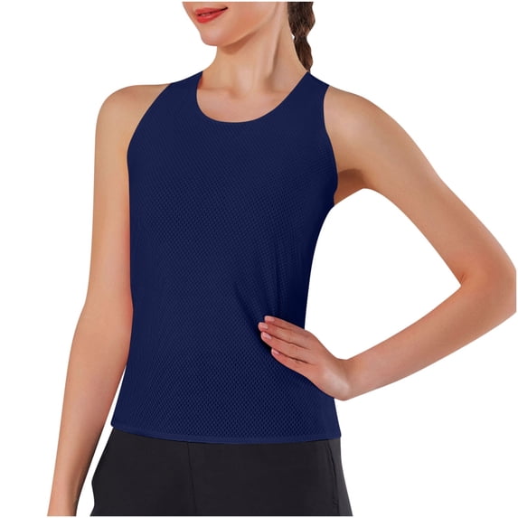 Mittory Workout Tops for Women Seamless Basic Sleeveless Muscle Tank Tops Racerback Athletic Yoga Running Daily Shirts
