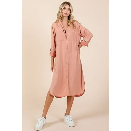 Mittoshop Button Down Long Sleeve Shirt Dress