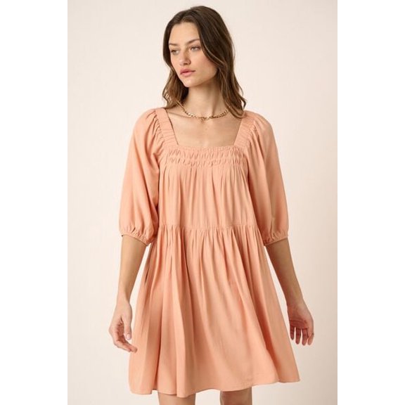 Mittoshop Pintuck Detail Tie Back Mini Dress