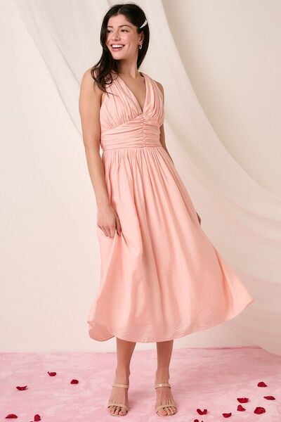 Mittoshop Printed V-Neck Maxi Cami Dress with Pockets main image 1