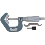Mitutoyo 0.09 to 1 Inch Measurement, 0.0001 Inch Graduation, Accuracy Up to 0.0002 Inch, 5 Flutes Measured, Ratchet Stop Thimble, Mechanical V Anvil Micrometer