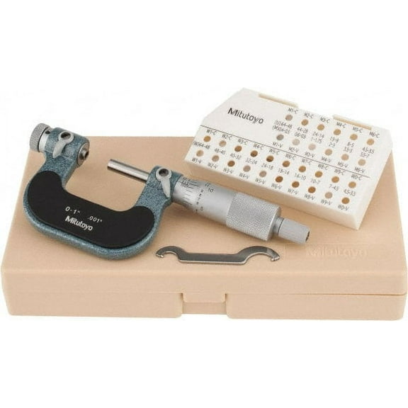 Mitutoyo 0 to 1" Range, Mechanical Screw Thread Micrometer