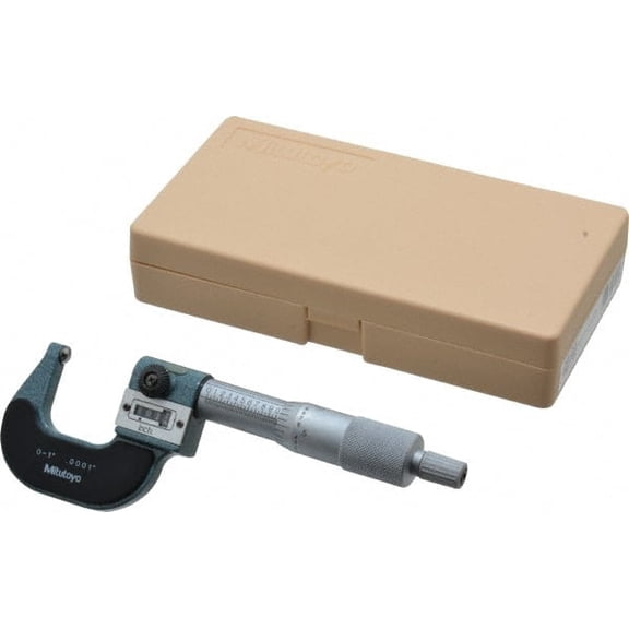 Mitutoyo 1 Inch Max Measurement, 0.0001 Inch Graduation, Spherical Face Micrometer