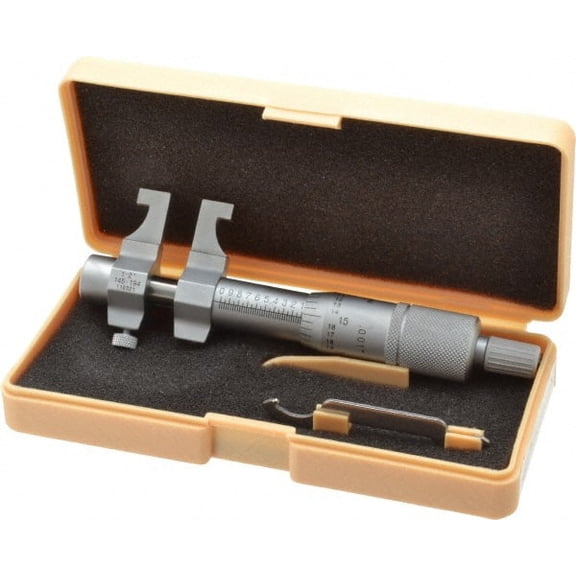 Mitutoyo 1 to 2 Inch Range, Carbide Satin Chrome Coated, Mechanical Inside Caliper Micrometer