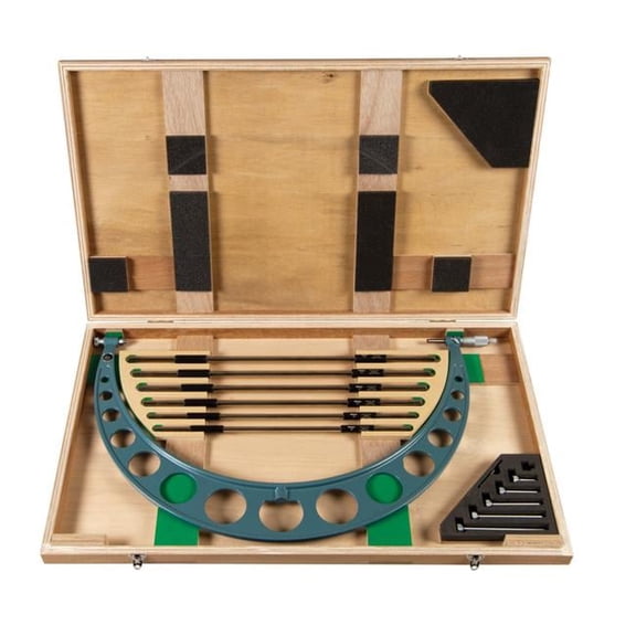 Mitutoyo 104-202 18-24 in. Mechanical Micrometer with 6 Interchangeable Anvils