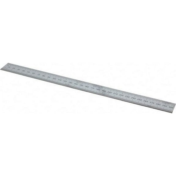 Mitutoyo 12" Long, 1/64, 1/32" and 0.5, 1mm Graduation, Rigid Stainless Steel Rule