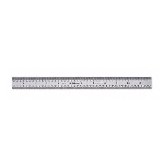 Mitutoyo Steel Rule,Rigid,12 In,32/64/0.5/1mm 182-125