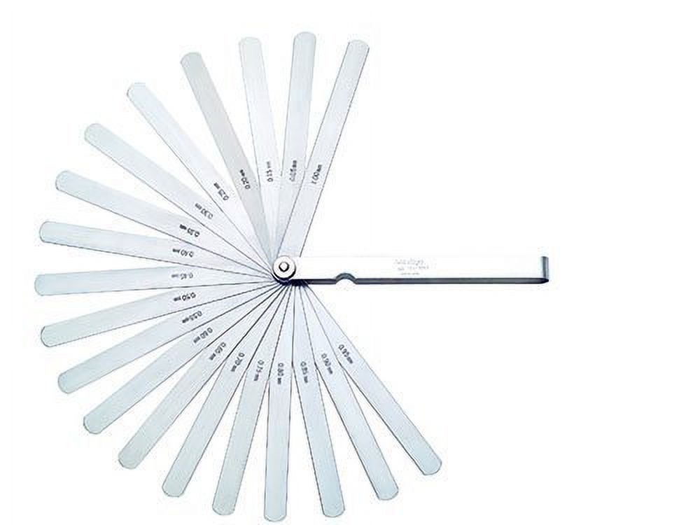 Mitutoyo 184-313S Thickness Feeler Gage Set, Straight Leaves, 0.05-1mm Thickness, 100mm Length, 28 Leaves CA2