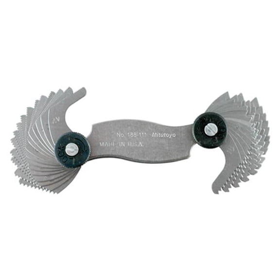 Mitutoyo 188-111 4-42 TPI Unified Screw Pitch Gage Set - 30 Leaves