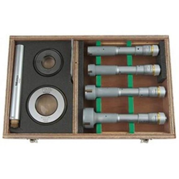 Mitutoyo 368-918 0.8-2 in. 3-Point Internal Micrometer Holtest Set, Tan