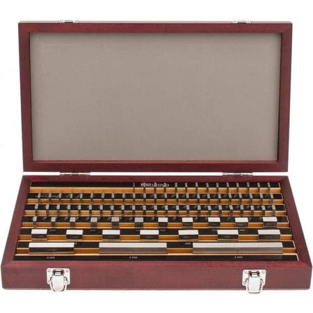 Mitutoyo 516-902-26 Inch Rectangular Steel Gage Block Set, 81 Pieces