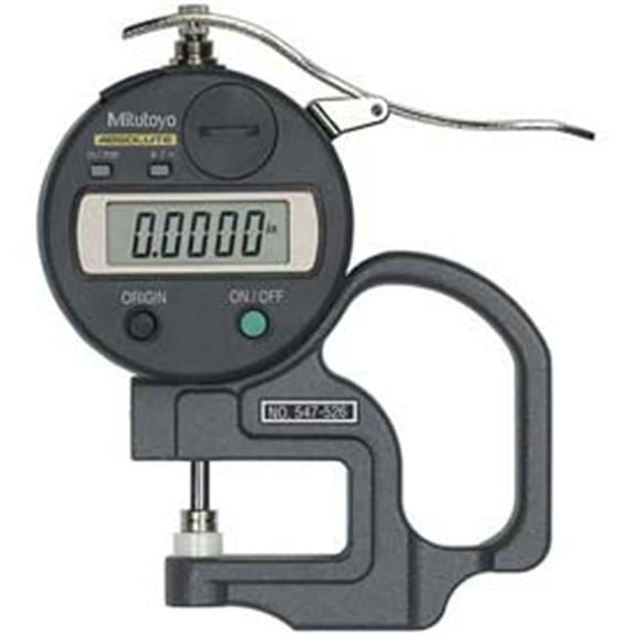 Mitutoyo America B611449 0-.47 in. & 0-12 mm Digimatic Digital Thickness Gage - 0.0001 in. Resolution