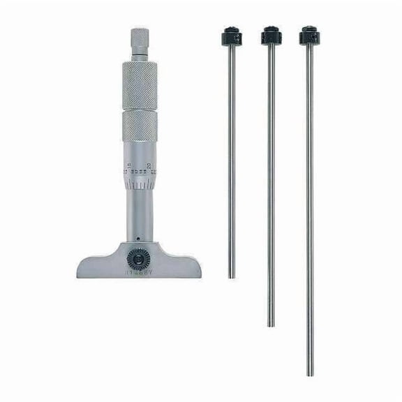 Mitutoyo Depth Micrometer,0 to 4" 129-127
