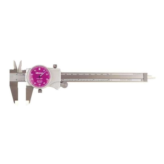 Mitutoyo Dial Caliper,6 In,Purple,0.100/Rev 505-742-52J