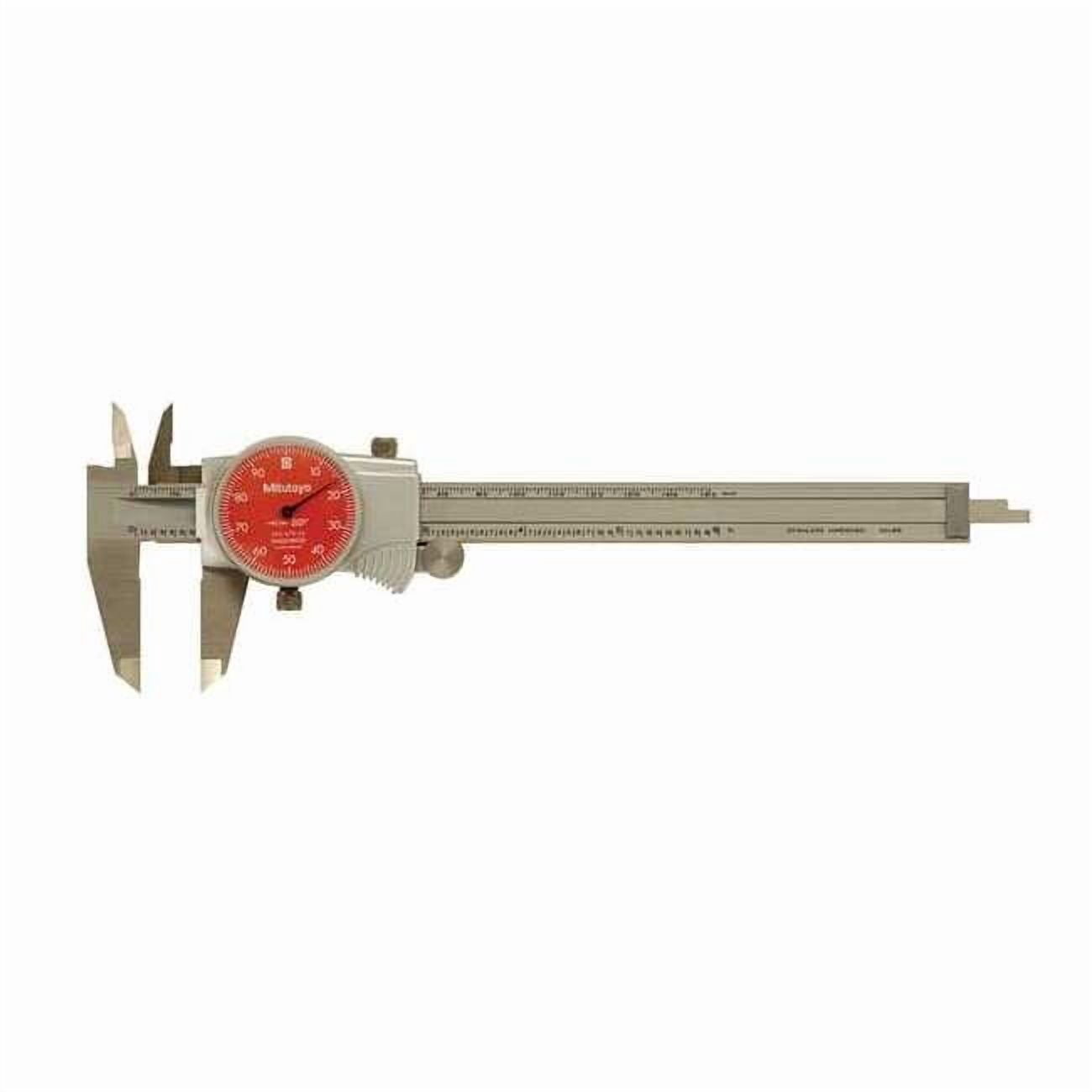 Mitutoyo Dial Caliper,6 In,Red,0.100 In/Rev 505-742-54J