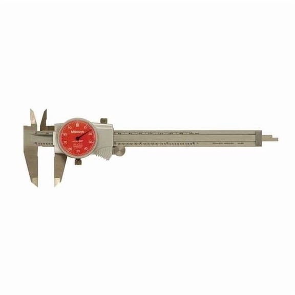 Mitutoyo Dial Caliper,6 In,Red,0.100 In/Rev 505-742-54J