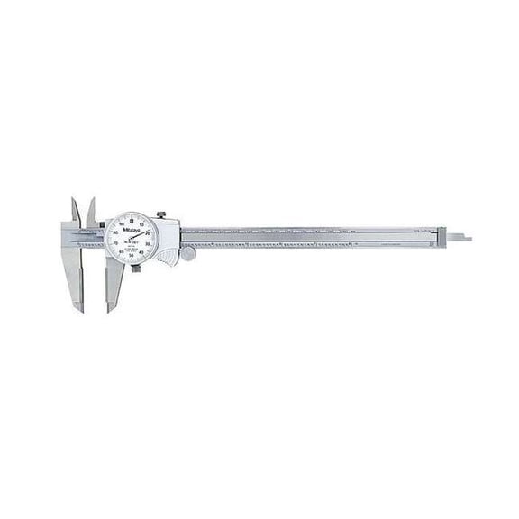 Mitutoyo Dial Caliper, White, 0-8" Caliper Range 505-737