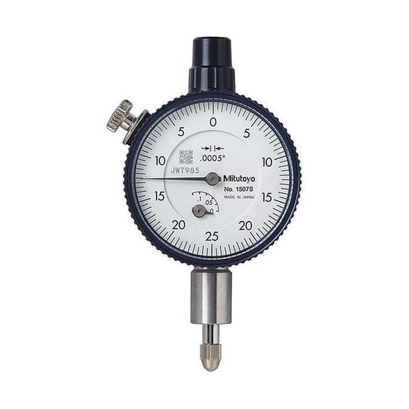 Mitutoyo Dial Indicator,0 to 0.125" Range,White 1507A