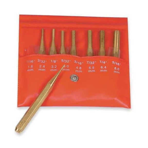 Mitutoyo Drive Pin Punch Set,8 Pieces,Brass 985-120