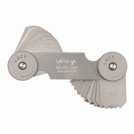 Mitutoyo Radius Gage Set,17/64 to 1/2,32 Leaves 186-102