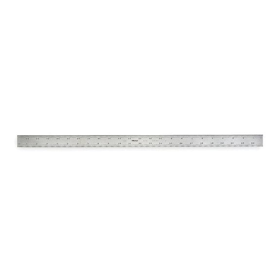 24" Long, 1/64, 1/32, 1/16, 1/8" Graduation, Rigid Stainless Steel Rule