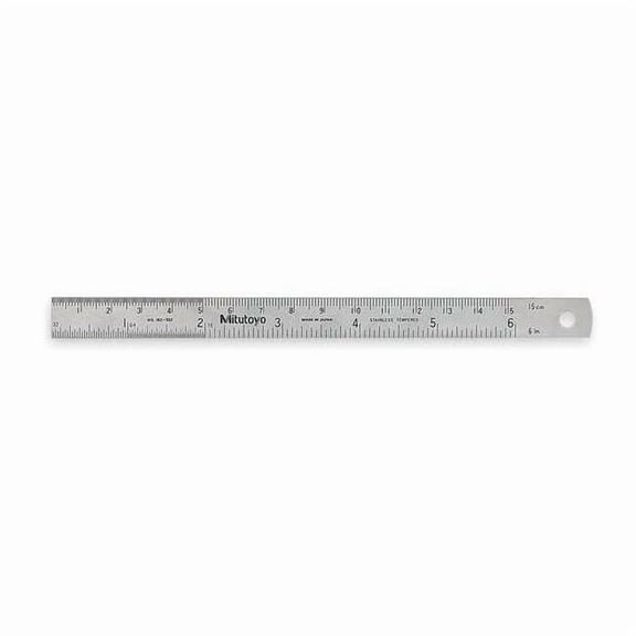 Steel Rule,Flex,6 In,16/32/64ths/0.5/1mm 182-302