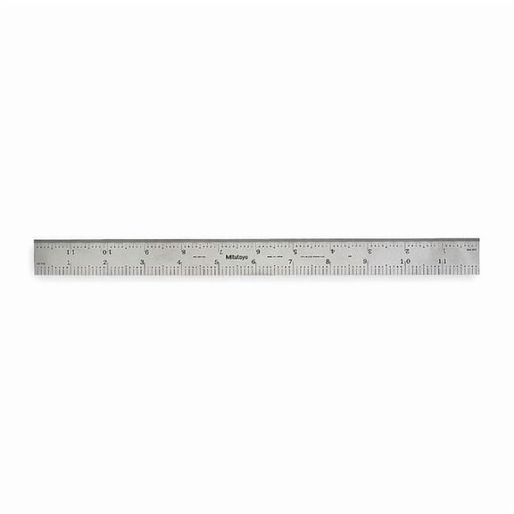 Mitutoyo Steel Rule,Rigid,12 In,32/64/10/100ths 182-123