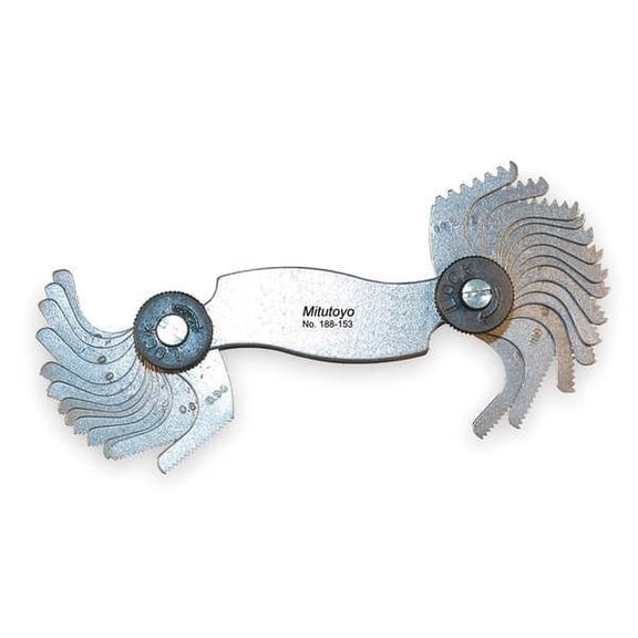 Mitutoyo Thread Pitch Gauge Set,Thread Ang 60 deg 188-153