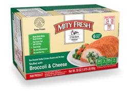 Mity Fresh Frozen Cordon Bleu Stuffed with Broccoli & Cheese 6 Count 5 oz