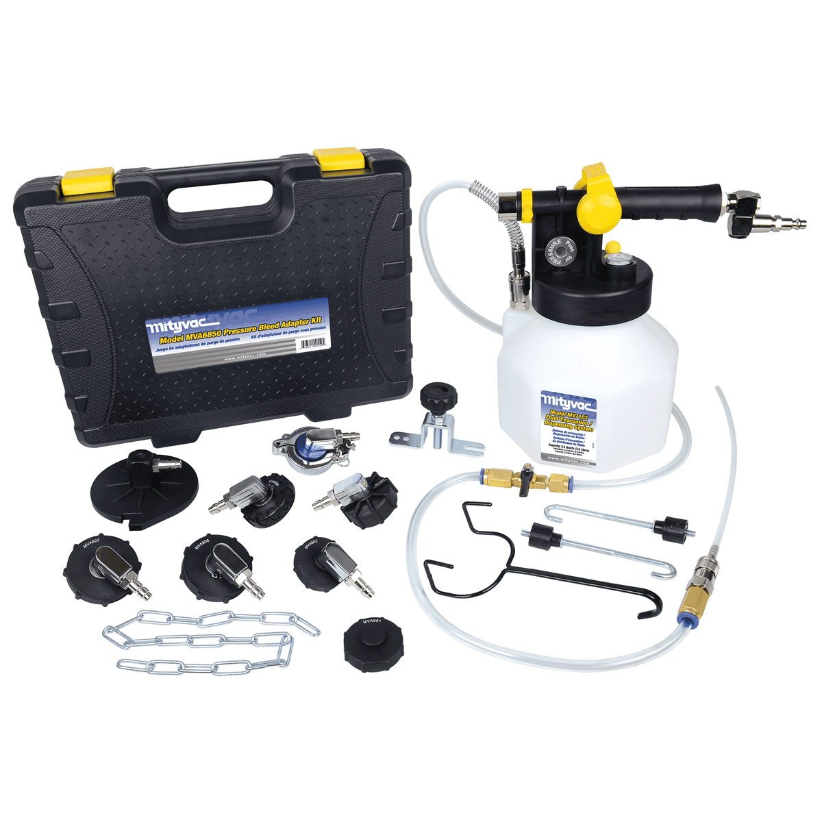 Mityvac MV7840 Pressure Brake Bleed Kit for Pressure Bleeding Hydraulic Brake and Clutch Systems