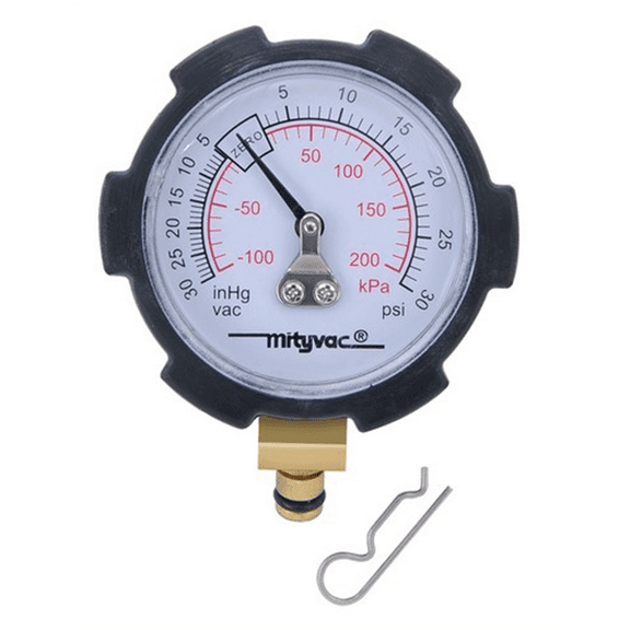 Mityvac MVA6176 Compound Vacuum/Pressure Gauge, PSI/in-Hg