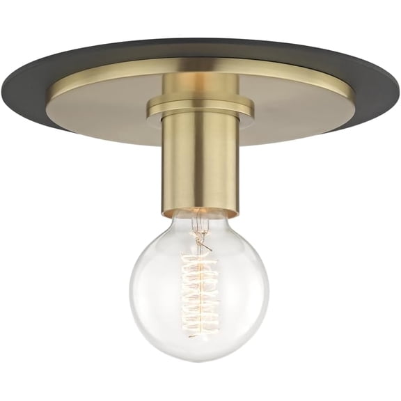 Mitzi H137501S-AGB/BK Milo - 1 Light Flush Mount 6.25 inches Tall and 9 inches Wide - Aged Brass/Black