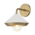 thumbnail image 1 of Mitzi Marnie H139101-AGB/WH Aged Brass 8" Wall Lamp Sconce, 1-Light, 1 of 10