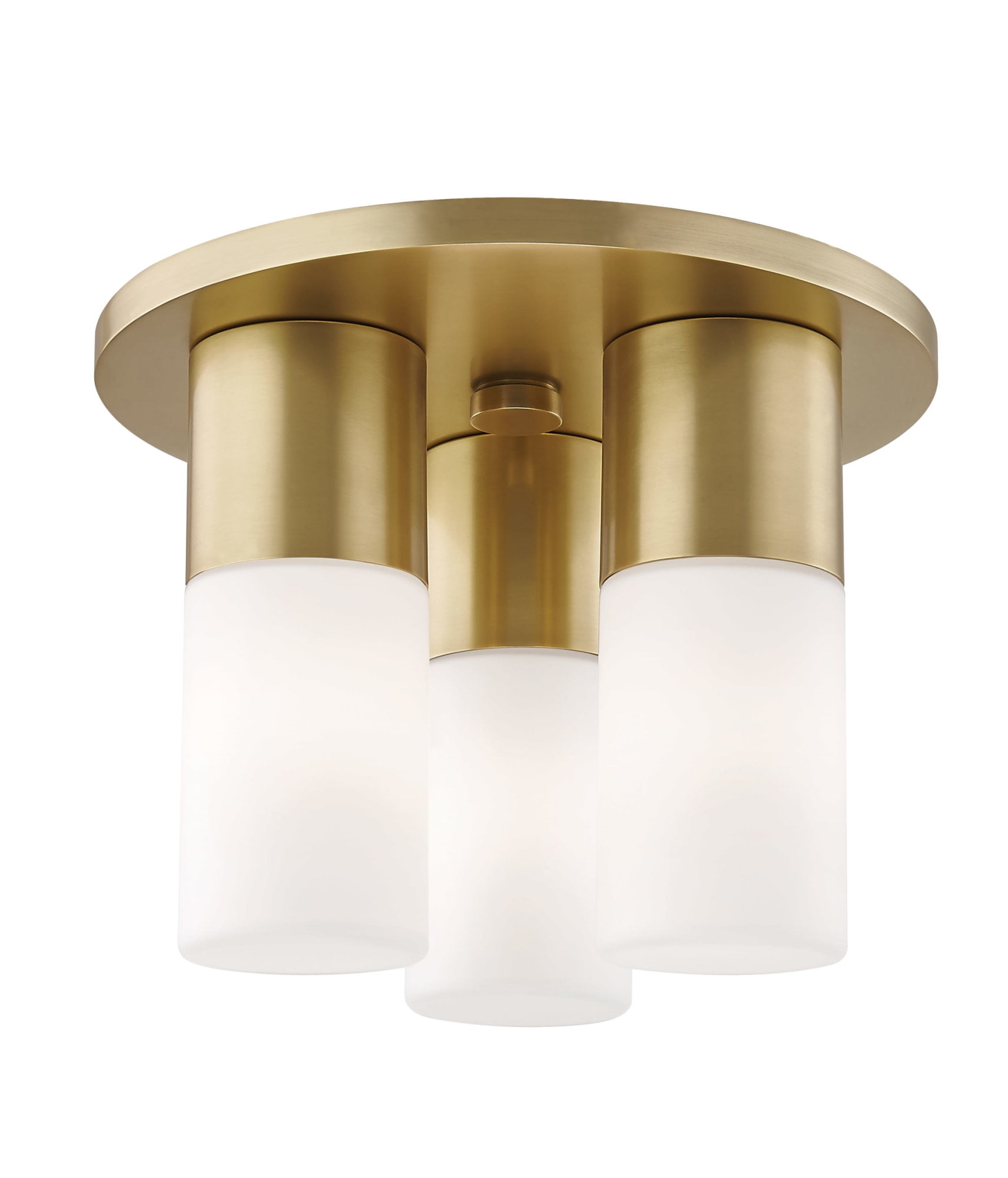 Lola Aged Brass 3-Light LED Flush Mount with Opal Matte Shade