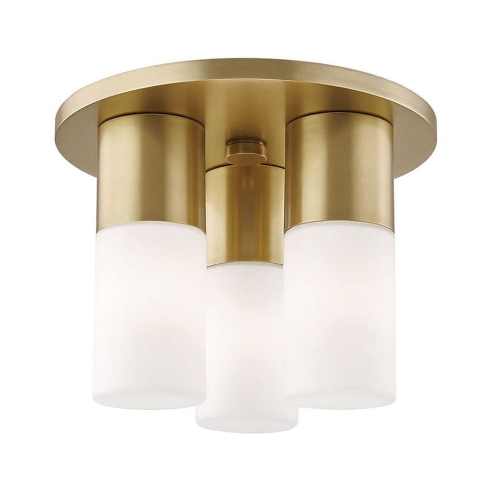 Lola Aged Brass 3-Light LED Flush Mount with Opal Matte Shade