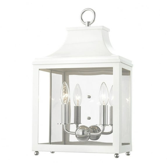 H259102-PN/WH-Mitzi-Leigh-Two Light Wall Sconce in Style-11.5 Inches Wide by 18.5 Inches High-Polished Nickel Finish-White Shade Color