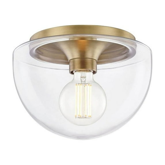 Mitzi H284501s Grace 1 Light 10" Wide Flush Mount Bowl Ceiling Fixture - Brass